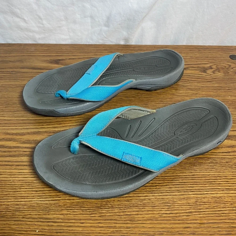 Keen‎ Sandals Mens Flip Flops Thong Comfort Beach Casual Gray Blue No Size Tag